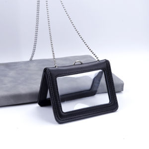 ที่ใส่ป้ายสัญลักษณ์ตำรวจสหรัฐหน้าต่าง4ด้านเคสใส่บัตรธุรกิจทำจากหนังแท้