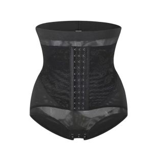 REEBO High Waist Postpartum Body Shapers Lace Flower Shapewear Tummy Control Underwear Sweet Briefs Butt Lifter Buckle Briefs Female