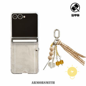 For Z Flip 8 Case Transparent TPU Heart Banderole Phone Case For SAMSUNG Galaxy Z Flip 7 6 5 4 3 Cover Aesthetic Korean Cute