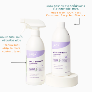 [Pack 12] LAGA สเปรย์ทำความสะอาดอเนกประสงค์ 100%ขจัดคราบมันและรอยเปื้อน 0%ไร้สารตกค้าง [Baby-Friendly]