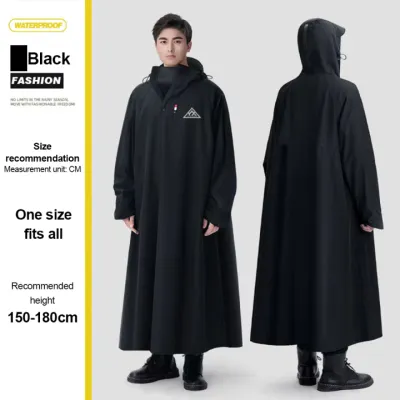 Raincoat For Motorcycle Rider Waterproof Raincoat For Men Women Adult Makapal Heavy Rain Plus Size Breathable PVC Thickening Wear Resistant Poncho Set High-neck Waterproof Snap Button Placket Waterproof Zipper Hood Adjustable Velcro Outdoor Universal