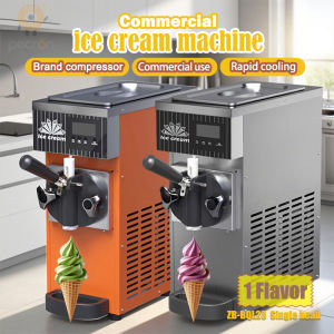 Mini Desktop Single Head Ice Cream Machine Small 1 Flavor Tabletop Soft Ice Cream Machine for Commercial Householdwith Pre-cooling Function 冰淇淋机
