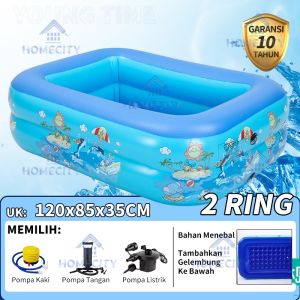 kolam renang anak free pompa /Kolam Renang Anak Kecil 3 Ring 150*105*50 cm Kolam Mandi Bola Pompa Tiup Inflatable Kolam Balon Anak Baby PVC/ kolam renang anak / kolam renang anak 1 set pompa / kolam renang besar jumbo / kolam renang jumbo/ Kolam Renang