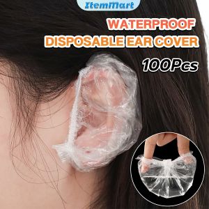 ItemMart 100Pcs Waterproof Disposable Ear Covers Caps Earmuffs for Hair Dye Shower Bathing Salon Dyeing hair