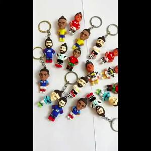 PVC Soft rubber football star figure keychain pendant World Cup fan commemorative merchandise gift bag decoration