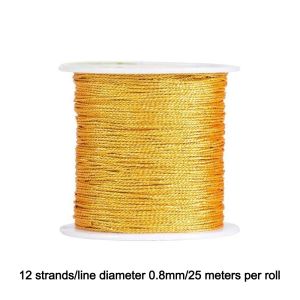 MODERNLUX 02-08mm Dây macrame Màu chuyển sắc Kết cấu dây thừng Dây thừng bện Chất lượng cao Thủ công tự làm Chỉ vàng bạc Làm vòng tay