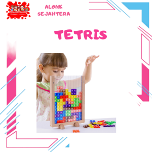 [ALONK.S] creative 3d tetris board game mainan edukasi anak