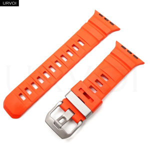 สายยางฟลูออโรอีลาสโตเมอร์ FKM SDSXURVOI สำหรับ Apple Watch Ultra 2 Series 10 9 8 76 SE Rocket Band สำหรับ iWatch อุปกรณ์กันน้ำ FYK