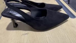 [Free Shipping] Pointed Toe Womens Sandals 2026 Summer New Style Thin Heel Ultra High Heels Black Fashion Womens Shoes