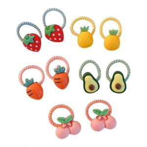 10Pcs Colorful Hairties for Little Girl with Soft Rubber and Acrylic Flower Pendant Perfect for Kids Everyday Use