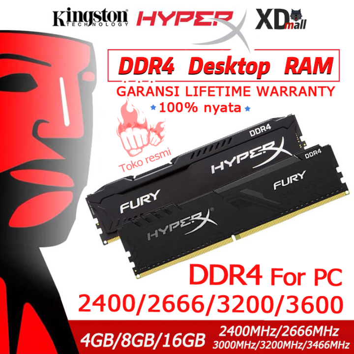 KINGSTON HyperX FURY RAM DDR4 4GB 8GB 16GB 2400Mhz 2666Mhz 3200Mhz
