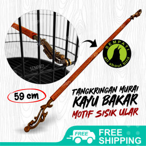 SEMPATI Tangkringan Sangkar Kandang Burung Murai Tangkringan Bakar Motif Sisik Ular Ujung Besi Ukir Tembaga Tangkringan Burung Kacer Kenari Poksay
