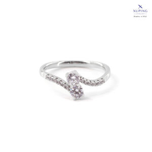 Xuping Cincin Mata 2 Motif Baris Fashion Wanita