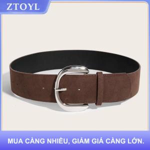 【ZTOYL】 Phụ Nữ Sang Trọng Thiết Kế Da Lộn Da Rộng Vành Đai Giản Dị Đa Năng Kinh Doanh Dây Đeo Thắt Lưng Hợp Thời Trang Pin Khóa Dây Thắt Lưng