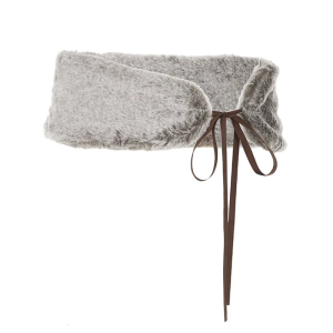 Waistband for Women Elegant Furred Plush Luxurious Belt with Tie Maillard Color Retro Girdle Belt Stylish Accessory