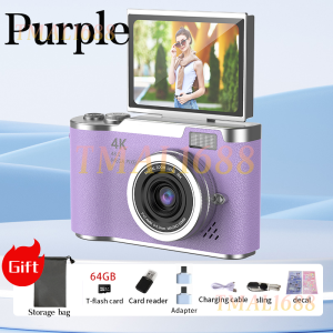 [✅Sg Ready Stock] 180°Lens flip 1080P Digital Camera Video Camcorder 48MP Photo16X Zoom Anti-shake HD digital With light