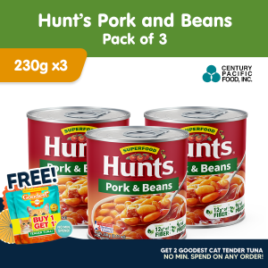 Hunts Pork & Beans 230g (Pack of 3) - Good Source of Fiber and Lycopene