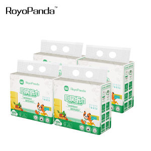 【4 Packs】RoyoPanda Dual Layer Thickened Hanging Kitchen Tissue 195 * 230mm 1600 Sheets Kitchen Wet Dry Use Hanging Kitchen Paper