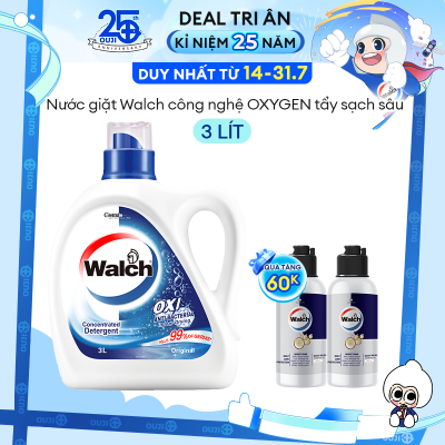 [DUY NHẤT 14-31/7] Nước giặt Walch đậm đặc siêu tiết kiệm, kháng khuẩn, khử mùi, tiêu diệt mạt bụi 99%, thích hợp cửa trên và cửa trước(Túi 2L/ Chai 3L)