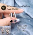 Anting jepit italy van cleef emas rosegold 750 kadar 17k. 