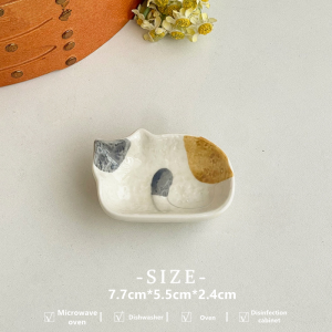Cat shape Ceramic Underglaze Seasoning Dish
