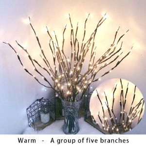20 Bulbs LED Simulation Tree Branch String Lights Home Room Creative Night Light Vase Decoration