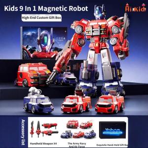 [SG Seller]Multifunctional Magnetic Car Robot Puzzle Blocks Car Robot Building Blocks Boys Birthday Gift