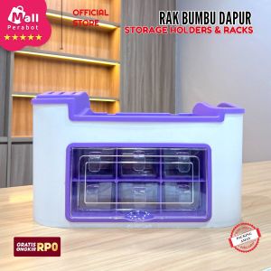 Mall Perabot | Rak Bumbu Dapur Serbaguna All In 1 | Organizer Multifungsi Kitchen Shelf | Dengan 6 laci Tempat Pisau Tempat Penyimpanan