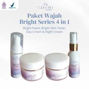 YS DAVRO Paket Wajah Bright Series 4in1 Mencerahkan Wajah Kulit Glowing Anti Kusam Skincare BPOM