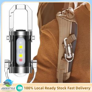 Jocestyle COB LED Keychain Flashlight Multifunctional Pocket Flashlight USB Rechargeable Ultralight Camping Flashlight for Outdoor Emergency