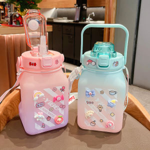 1500ml sport water bottle free straw + strap Air Bottle water cup Candy 1.5L tumbler large volume bottle C19