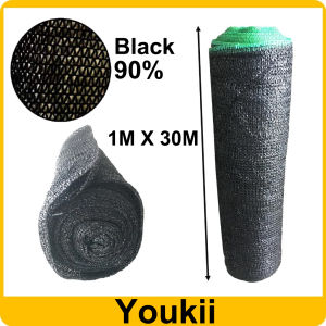 Shade Net Black Sun Shading Net 50%/70%/90% Shade Rate High Durability Anti-UV Shade Mesh for Greenhouse Garden Plant Canopy Size 1x30m / 2x30m / 2x50m Jaring Peneduh Matahari COD Available