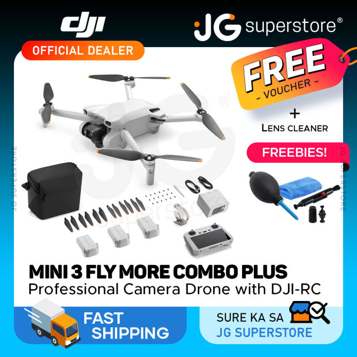DJI Mini Fly More Combo 4K HDR Drone with DJI RC Remote Controller 48MP  CMOS 24mm Wide-Angle Camera, True Vertical Shooting, Unidirectional 