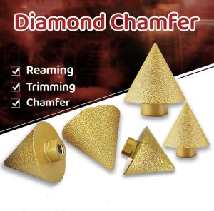 38/50 mm Diamond Beveling Chamfer Bit Cone M10 Thread Punching Expanding Drill Bit Angle Grinders Trimmer Drill Bit