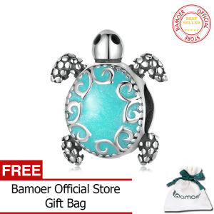 BAMOER Hạt Charm Hình Bọ Rùa Rùa Biển Yêu Tinh Bọ Cánh Cứng Bằng Bạc Ý 925 Cho Nữ Làm Vòng Tay Trang Sức Thời Trang SCC2317