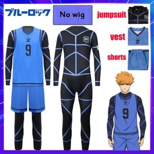 Kunigami Rensuke Cosplay Costume Anime Blue Lock Jersey Football Club Sportswear Jumpsuits Set for Men Women