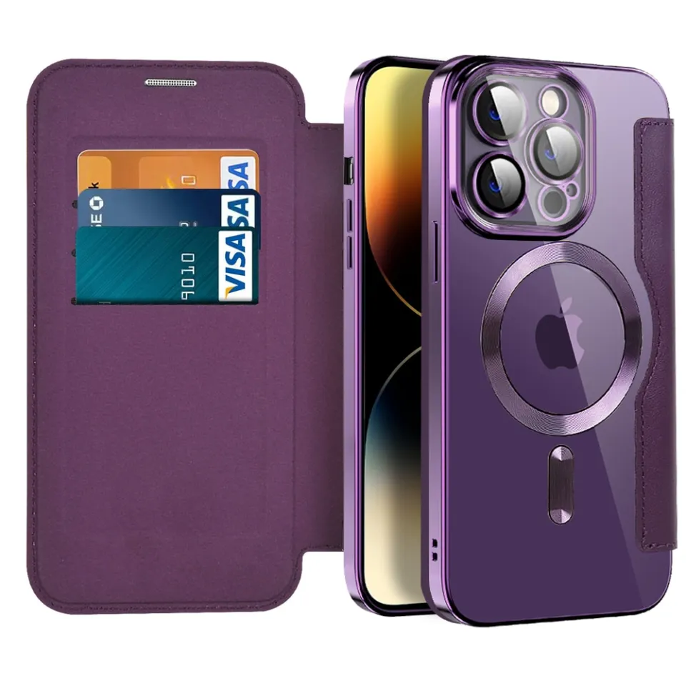 New Leather Flip Wallet Phone Cases For iPhone 14 13 12 11 15 Pro