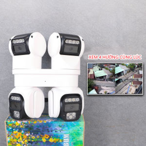 Camera wifi 4 mắt kép xem 4 góc cùng lúc - 4 ống kính xem ngoài trời sắc nét Dùng app ICAM365 Bảo hành 1 năm
