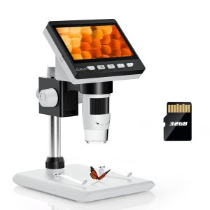 [🌷Local delivery🌷]TOMLOV EDM43 Coin Microscope | 4.3" LCD Digital Microscope 1000x IPS Screen 8 LED Lights PC View Windows Compatible(32GB microSD Card Included)