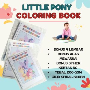 BUKU MEWARNAI MENGGAMBAR ANAK SD REMAJA KERTAS TEBAL 200 GSM A4 MY LITTLE PONY COLORING BOOK SKETCHBOOK SKETSA COD
