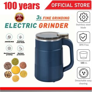 Upgrade 500ml Electric Grinder 300W Strong Power Powder Machine For Beans Nuts Seeds Grain Crushing Food Blender
