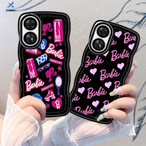 (Lokal Ready) Xinyu Casing hp OPPO Reno 8T 4G Reno 6 5G Reno 5 Reno 5F Reno 4F Wavy Edge Graffiti Barbie Love Heart Case