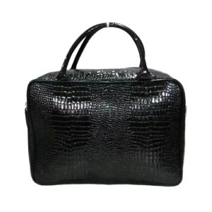 AlloAMT Tas Koper Croco Travel Bag Kulit Buaya Sintetis Hitam waterproof