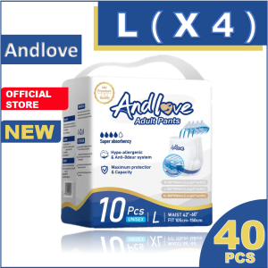 [24 hours delivery] ANDLOVE Adult Diapers L (4Packs/40Pcs） Adult Pull-Up Pants Leak-Proof