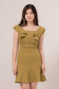 RIMINI - Dress Wanita Pesta RemajaYukensi Ruffle Square Neck XS-XL - Xivara Dress 85904