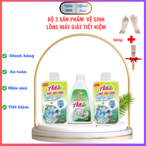 Bộ ba gồm 2 siêu tẩy lồng máy giặt 300G + 1 siêu tẩy gioăng cao su máy giặt tủ lạnh 100G (tặng găng tay + chổi quét)