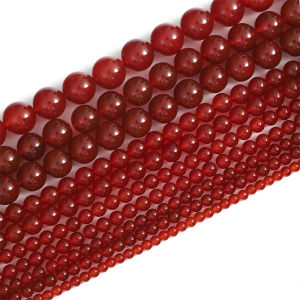 7A Grade 4/5/6/8/10/12/14MM Natural Stone Red Agate Spheres DIY Bracelet Pendant Beads For Jewelry Making