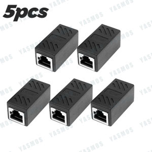 RJ45 Female Connector Ethernet Coupler in Line Coupler for Cat7/Cat6/Cat5e/Cat5 Lan Network Ethernet Cable Extender Adapter Female to Female (1PC 2PCS 5 Pack Black)