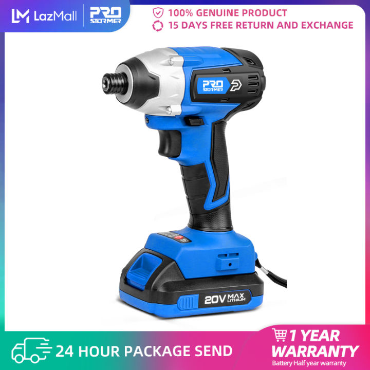 20V Electric Screwdriver Brushless Cordless Screwdriver Impact Drill 300NM Tool Bag Variable