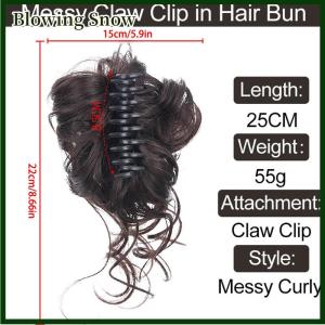 Blowing Tổng hợp tóc Bun chignon lộn xộn xoăn gripping clip kẹp tóc đàn hồi scrunchy Tóc Giả mảnh cho phụ nữ kẹp tóc